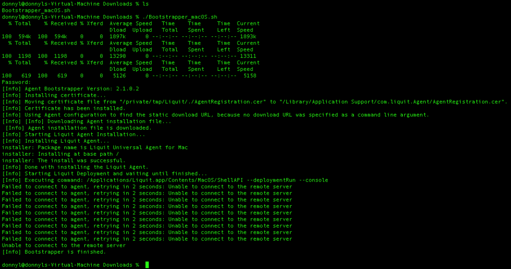 Workaround for Installing Application Workspace Universal Agent on macOS - bootstrapper