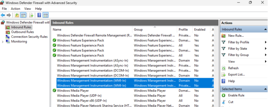 Remote WMI for Entra Devices - Inbound Firewall Rules