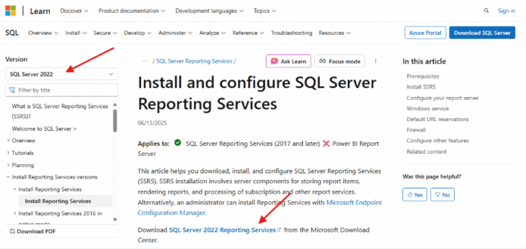 Installing SQL Server Reporting Services | Recast