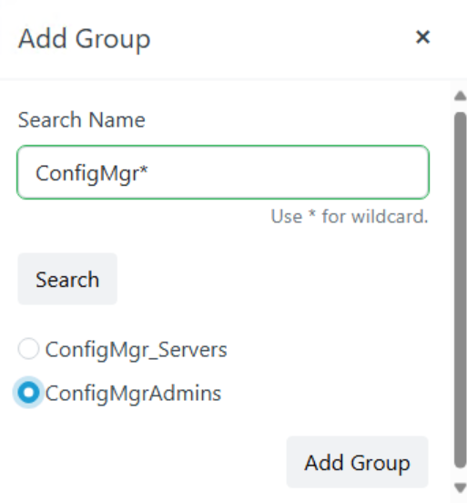 Recast Management Server Configuration - Adding Group