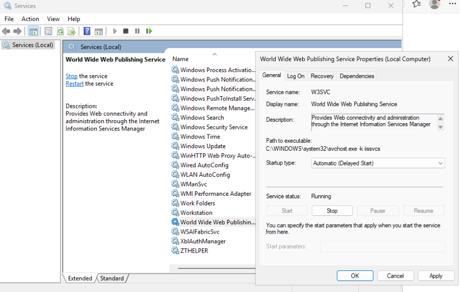 Recast Management Server Configuration - WWW Publishing Service
