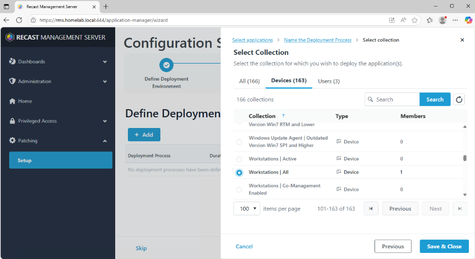 Configuring Right Click Tools Patching - Deployment Collection