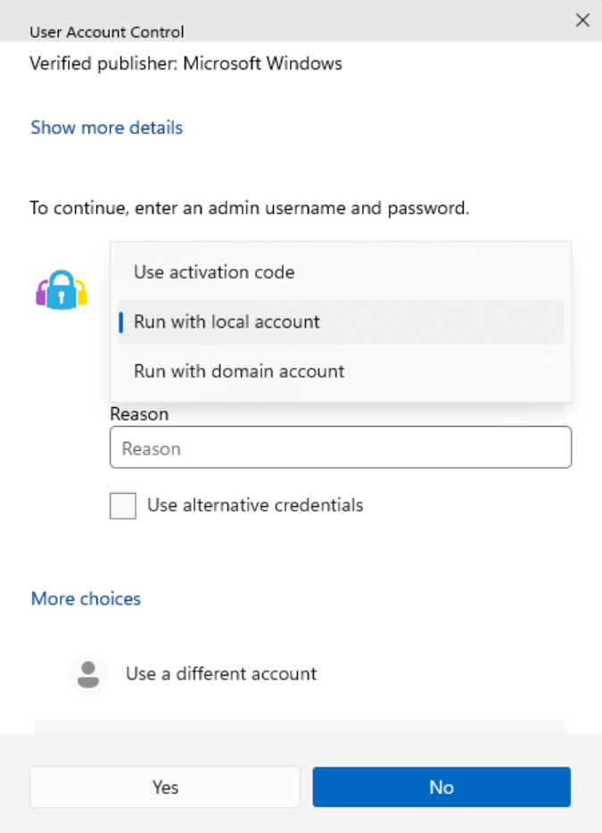 Privileged Access - UAC Prompt with Privileged Access